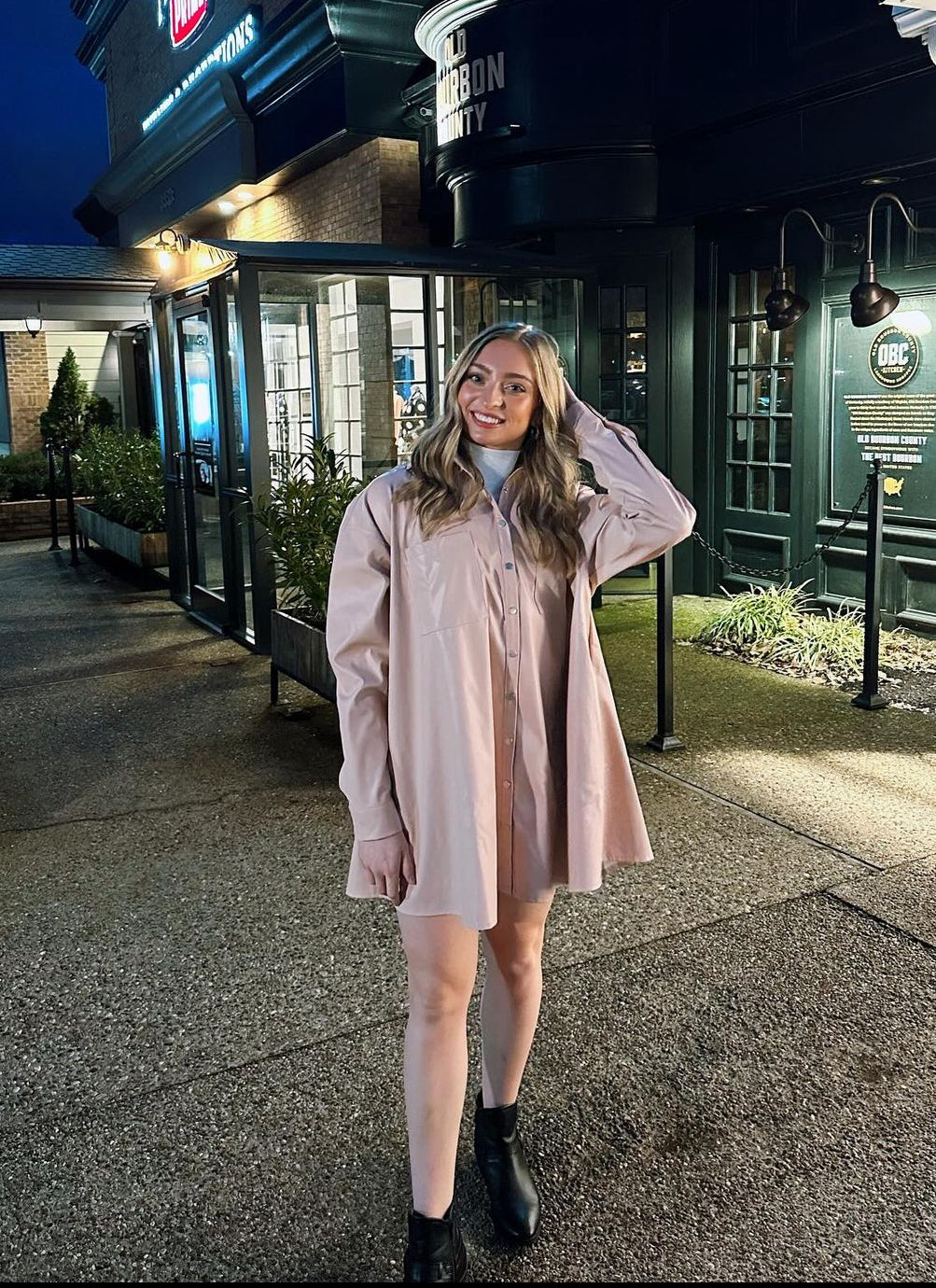 Mae Baby Pink Leather Shirt/Dress – Wildfire Designs KY